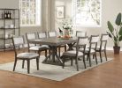 Contemporary Dining Room Furniture Dining Table w Leaf Ash Gray Large Family 9pc Dining Set 8x Side Chairs