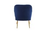 Modern Mid Century Chair velvet Sherpa Armchair for Living Room Bedroom Office Easy Assemble(NAVY)