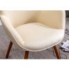 Doarnin Contemporary Silky Velvet Tufted Button Back Accent Chair, White