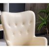 Doarnin Contemporary Silky Velvet Tufted Button Back Accent Chair, White