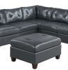 Contemporary Genuine Leather 1pc Armless Chair Black Color Tufted Seat Living Room Furniture