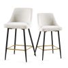 Beige Swivel Bar Chair Bar Stool And Metal Modern High Bar Furniture Set of 2