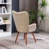 Doarnin Contemporary Silky Velvet Tufted Button Back Accent Chair, White