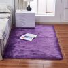 1pc Fluffy Imitation Wool Area Rug, Suede Fleece Bottom Long Imitation Wool Rug, Acrylic 80% Polyester 20%, 2.36inch Long Wool, Living Room Bedroom Ru