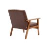 Accent Chairs Set of 2 with Side Table, Mid Century Modern Accent Chair, Wood and Fabric Armchairs Side Chair, Lounge Reading Comfy Arm Chair for Livi