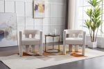 COOLMORE Contemporary Designed Fabric Upholstered Accent/Dining Chair /Barrel Side Chairs Kitchen Armchair for Living Room 2PC/SET